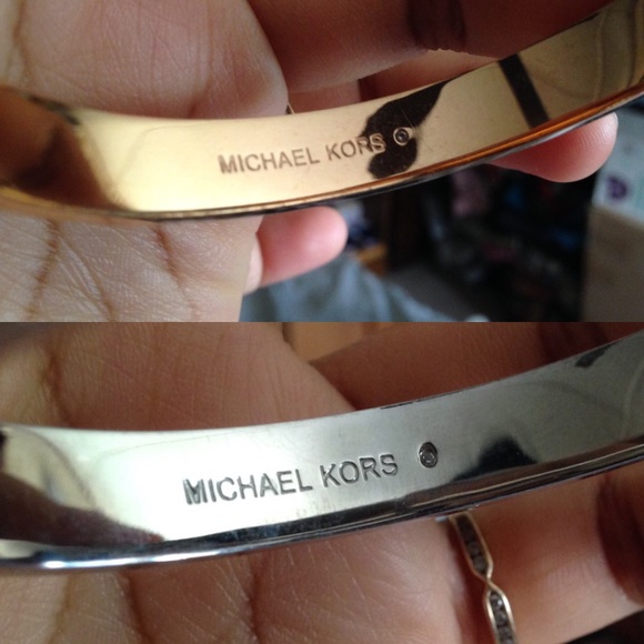 Auth Michael Kors Bangles Duo Rose Gold Silver EUC - Picture 7 of 8